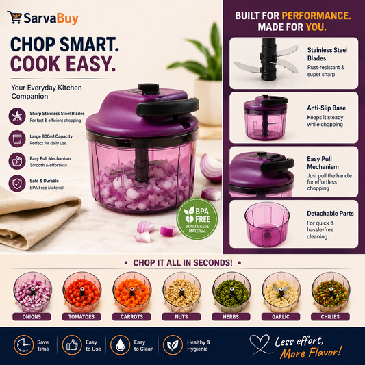 Supermom German Style Manual Hand-operated Vegetable Chopper 1000 Ml
